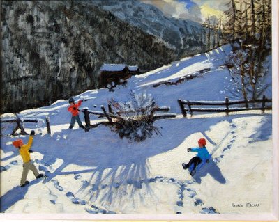 Schneeballschlacht in Zermatt von Andrew Macara